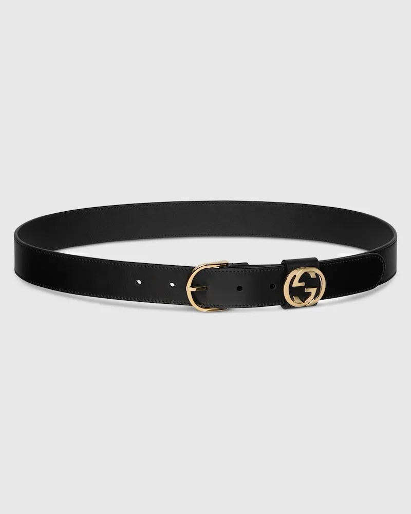 Gucci Gürtel mit Runder Schnalle, Größe 95 Schwarz