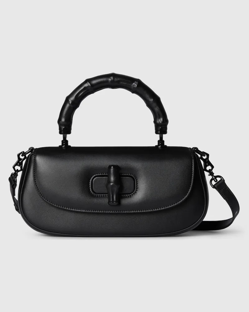 Gucci Mittelgroße Bamboo Diva Tasche Schwarz
