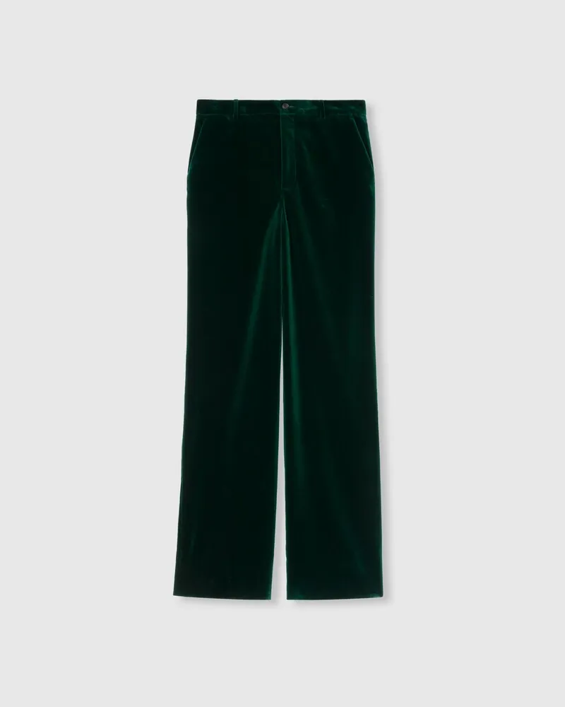 Gucci Hose aus Weichem Stretch-Baumwollsamt, Größe Grün