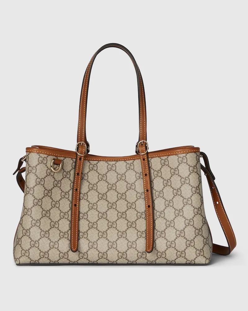Gucci Mittelgroßer GG Emblem Shopper Beige