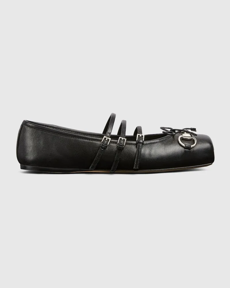 Gucci Horsebit Damenballerina, Größe Schwarz