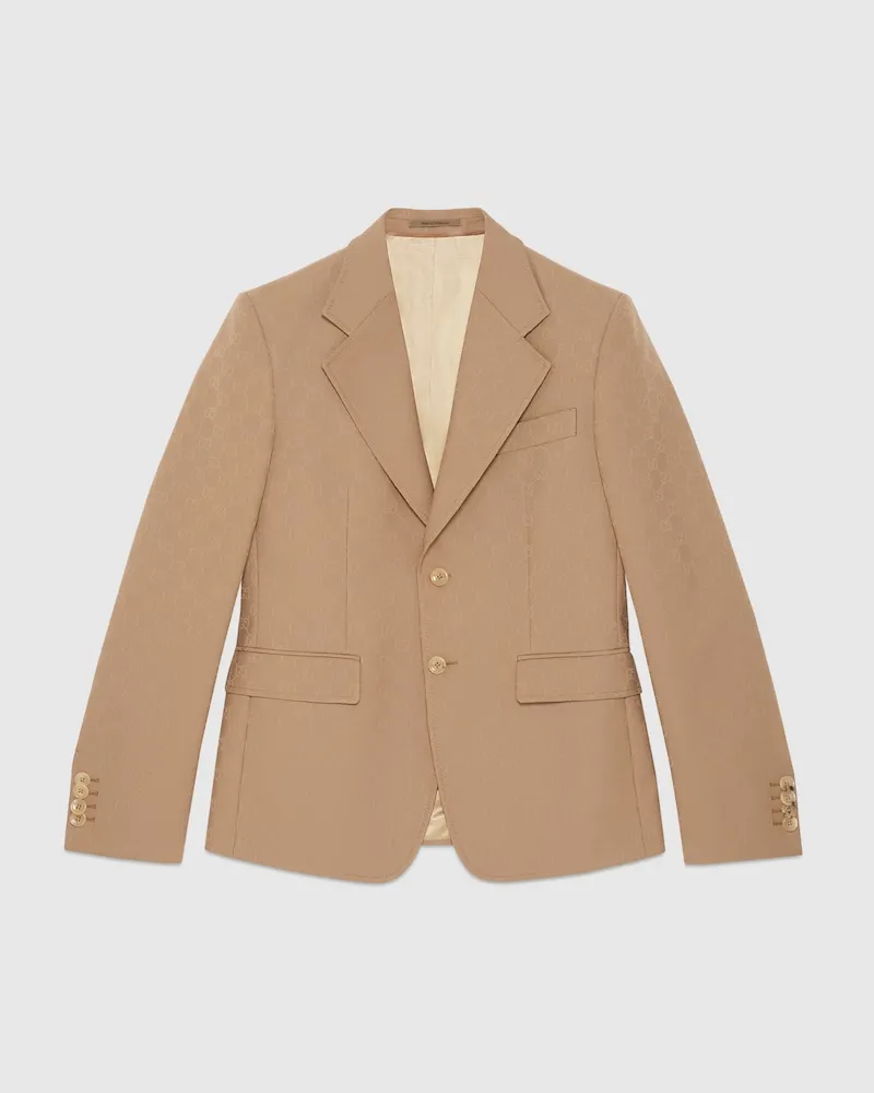 Gucci Jackett aus GG Polyester, Größe Beige