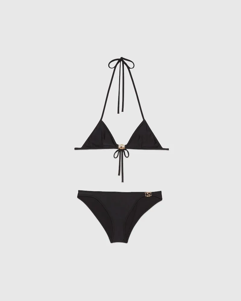 Gucci Bikini aus GG Stretch-Jersey, Größe Schwarz