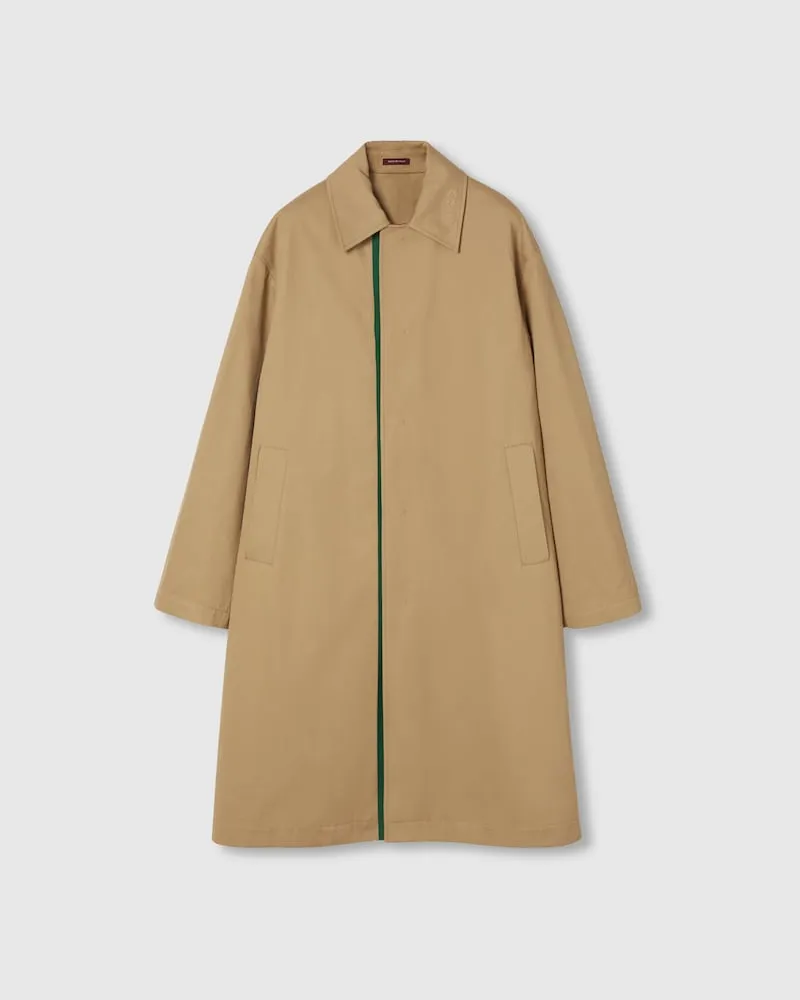 Gucci Mantel aus Baumwolle Mit Prägung Und Web, Größe Braun