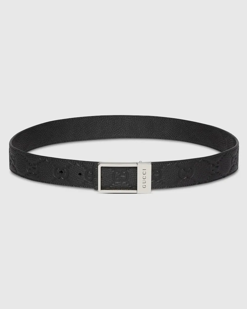 Gucci Ceinture Réversible Avec Boucle Rectangulaire, Taille 95 Noir