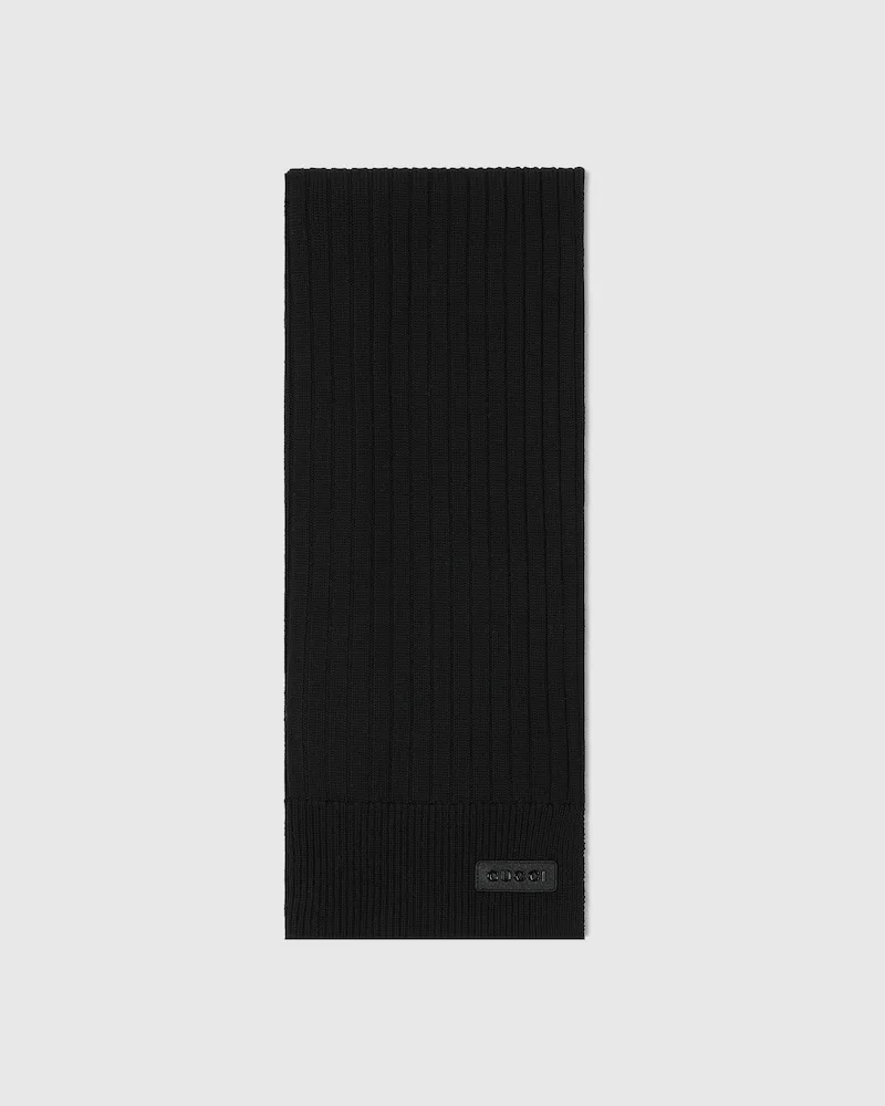 Gucci Écharpe En Maille De Laine Avec Logo Noir
