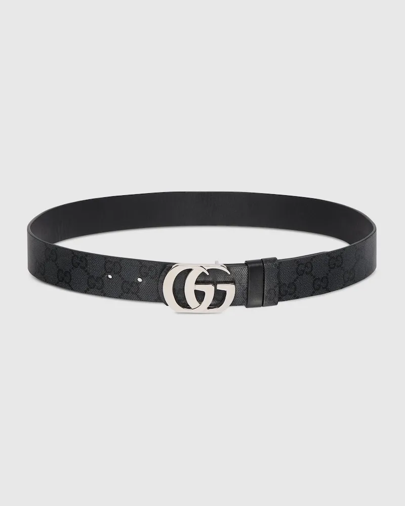 Gucci Wendbarer GG Marmont Gürtel, Größe 95 Schwarz