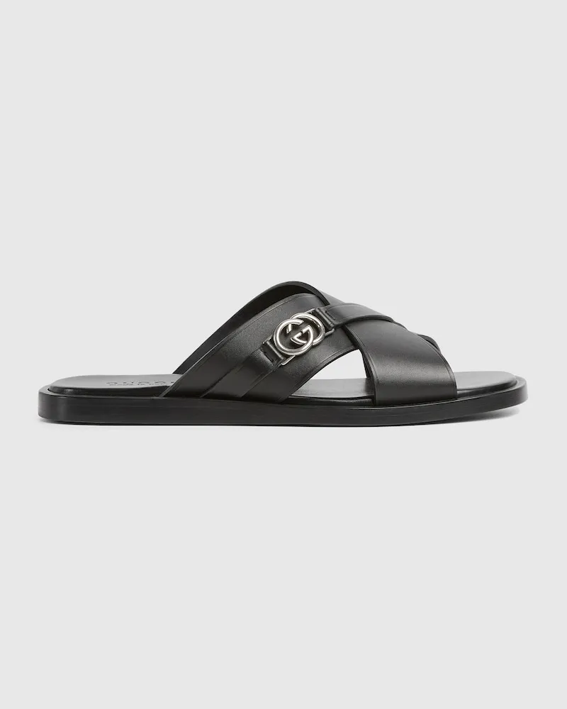 Gucci Herrenpantolette Mit GG, Größe Schwarz