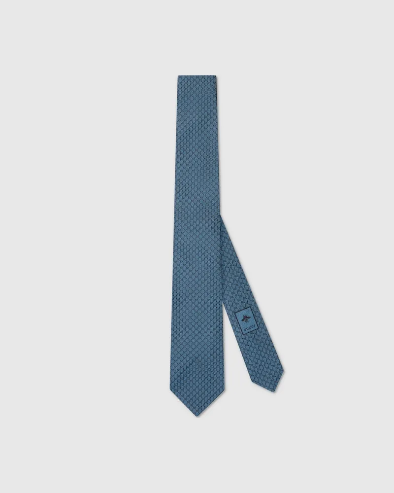 Gucci Krawatte aus GG Seidenjacquard Blau