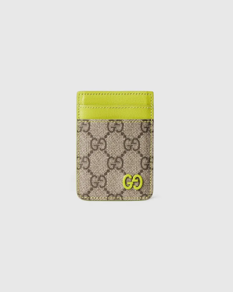 Gucci Zweifarbiges Kartenetui Mit Magnetfunktion Beige