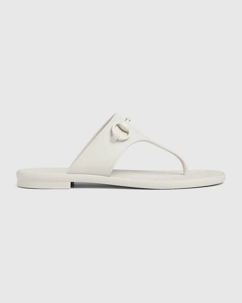 Gucci Damen-Zehensandale Mit Horsebit, Größe Weiß