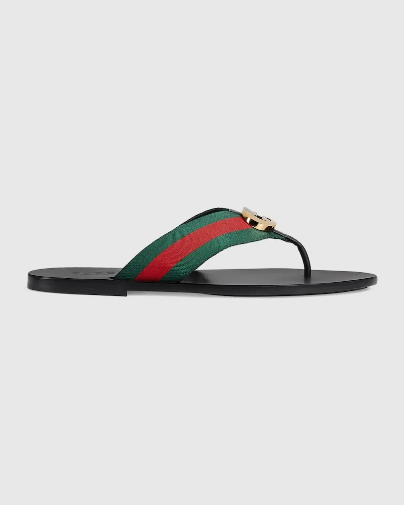 Gucci Herren-Zehensandale Mit Web, Größe Rot