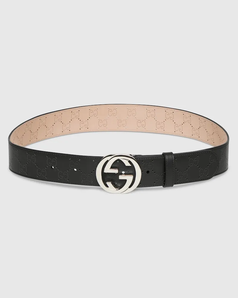 Gucci Gürtel mit GG Schnalle Schwarz