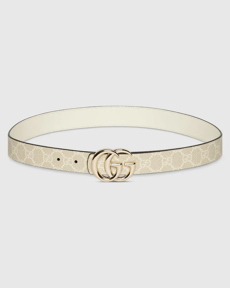 Gucci Ceinture Réversible GG Marmont, Taille 95 Blanc