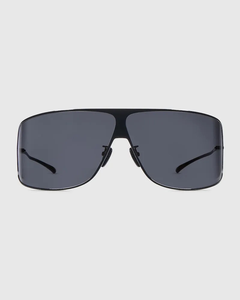 Gucci Sonnenbrille In Maskenform Schwarz