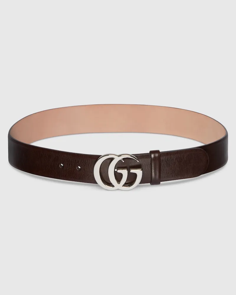 Gucci Ceinture Marmont Plate, Taille 95 Marron
