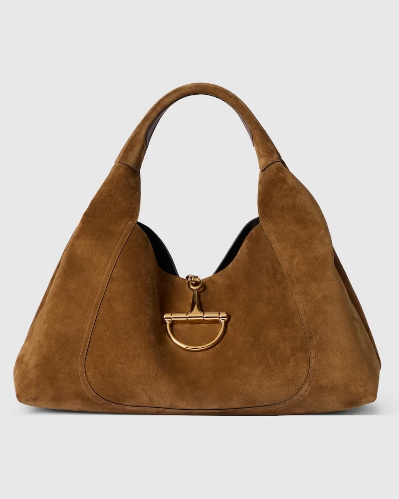 Gucci Sac À Épaule Softbit Maxi Format Marron
