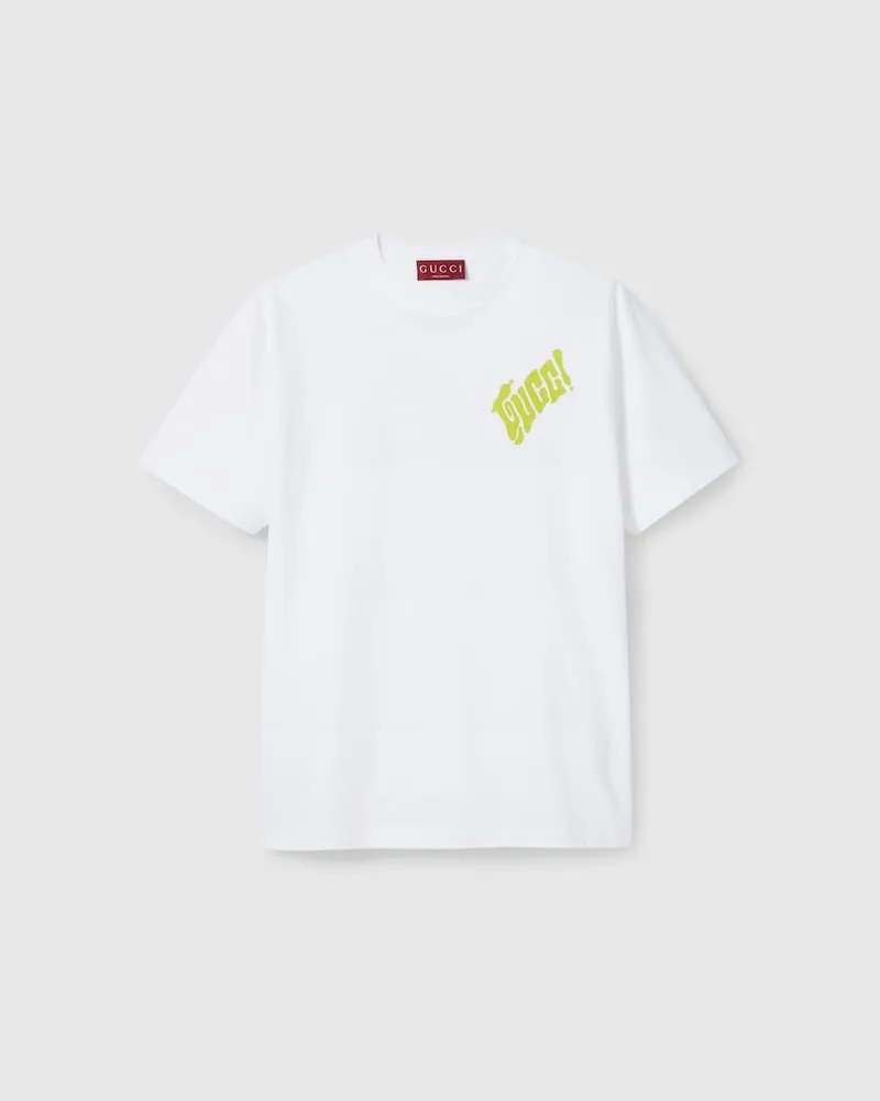Gucci T-Shirt aus Baumwolljersey Mit Logo, Größe Weiß
