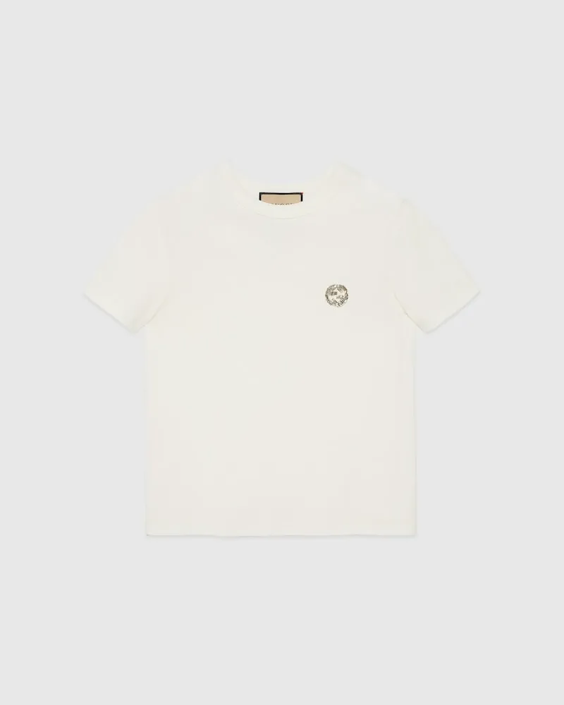 Gucci T-Shirt aus Baumwolljersey Mit GG, Größe Weiß