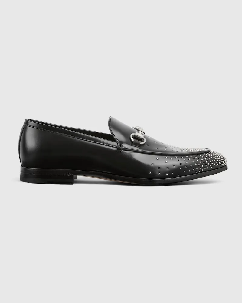 Gucci Herrenloafer Mit Nietenbesatz Und Horsebit, Größe Schwarz