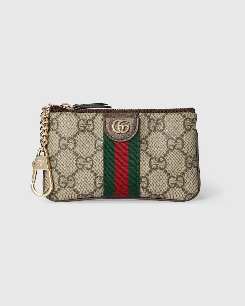Gucci Ophidia Schlüsseltäschchen mit Reißverschluss Beige