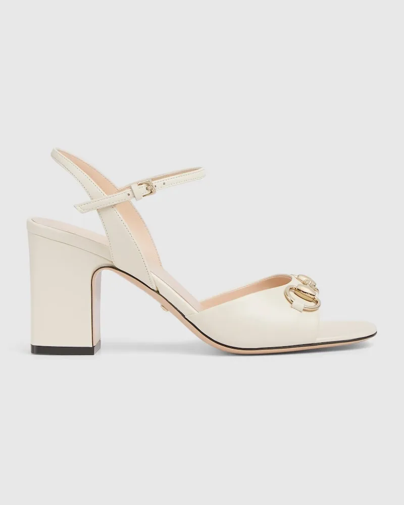 Gucci Damensandale Mit Horsebit, Größe Weiß