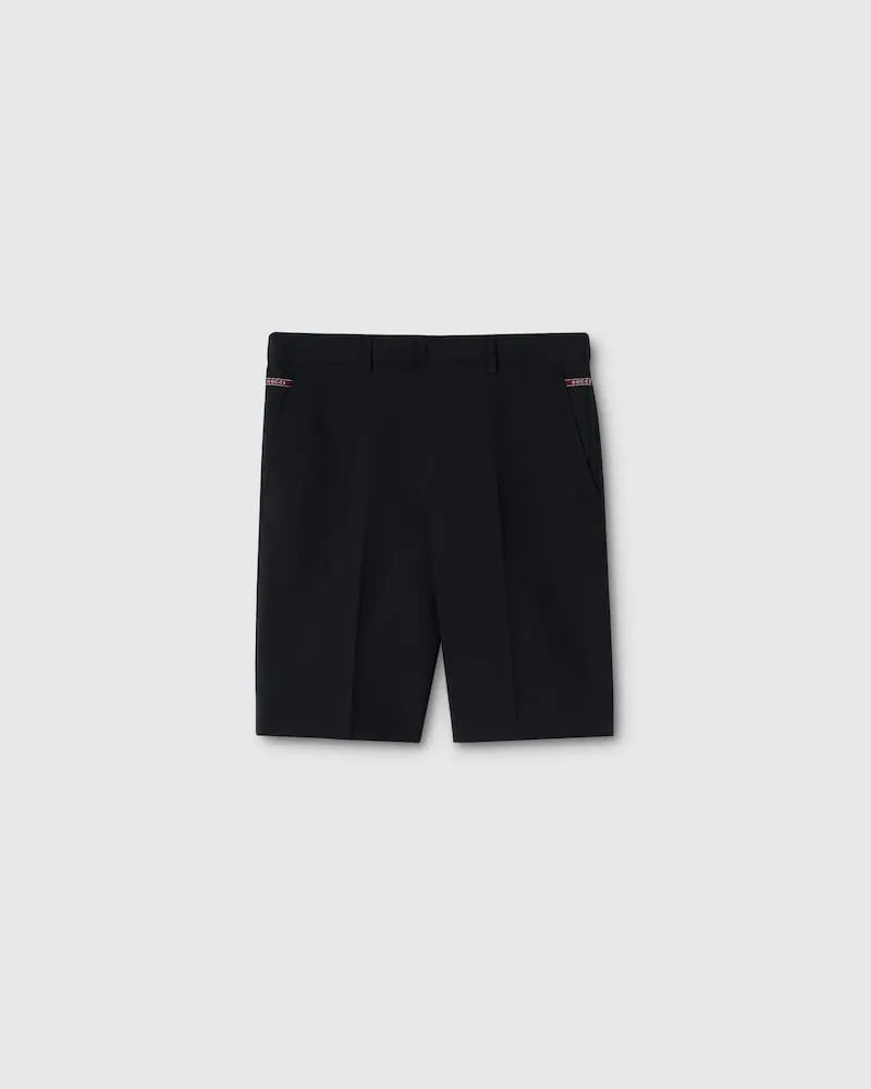 Gucci Shorts aus Wolle Mit Intarsie, Größe Blau