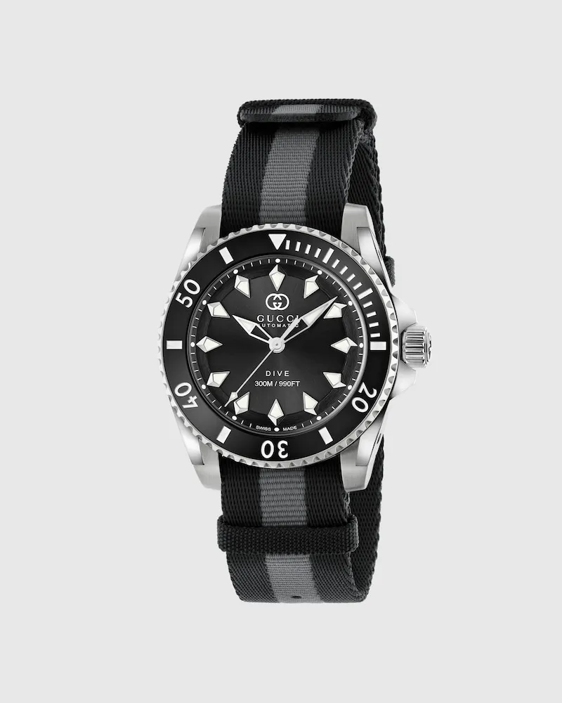 Gucci Dive Uhr, 40 mm Schwarz