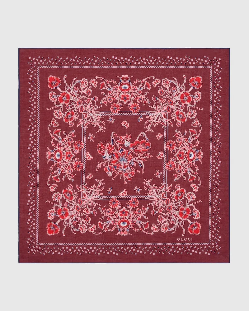 Gucci Einstecktuch aus Baumwolle Mit Print Rot