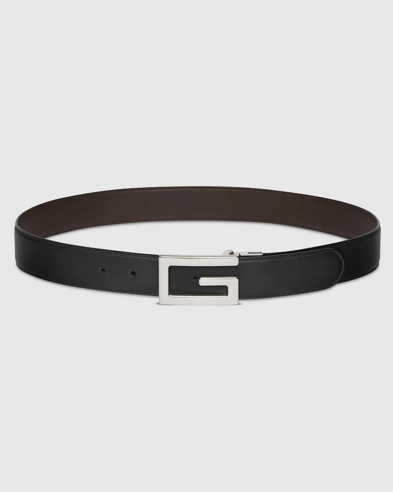 Gucci Wendbarer Gürtel mit Square G Schnalle Schwarz