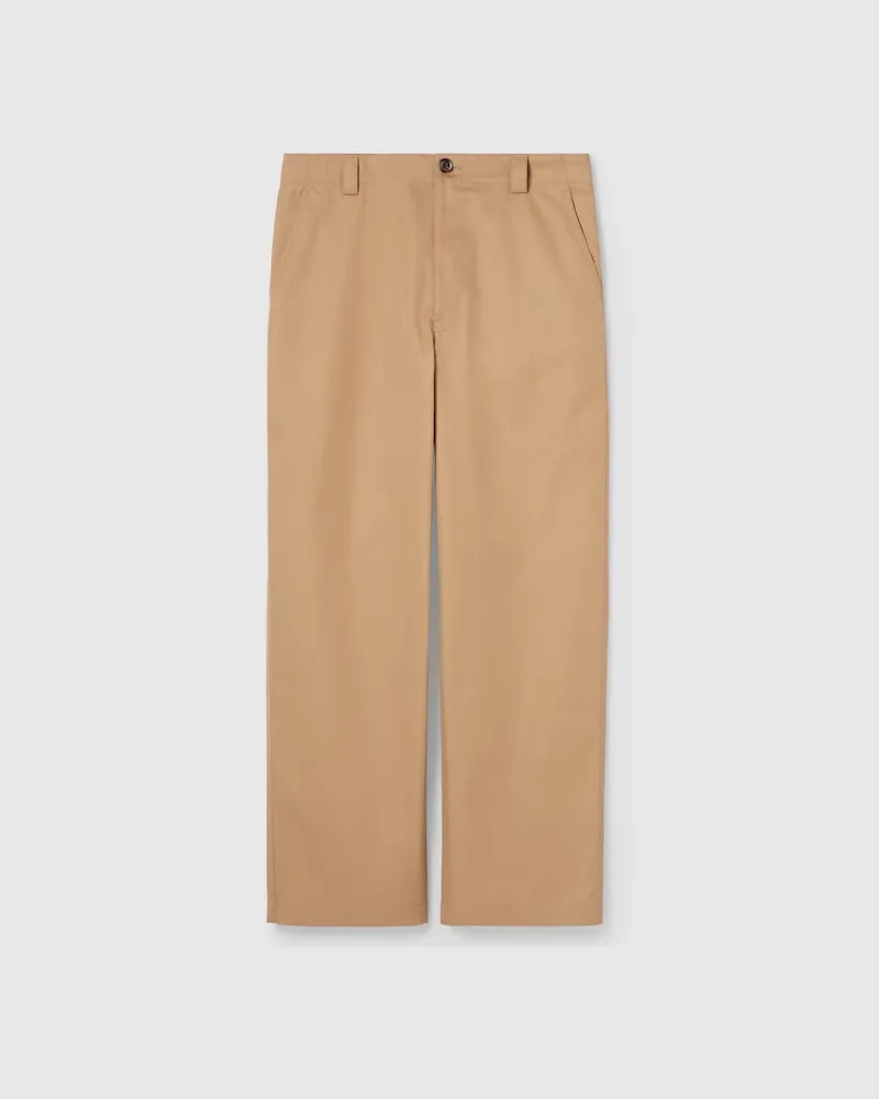 Gucci Hose aus Kompaktem Baumwolltwill Mit Web, Größe Beige
