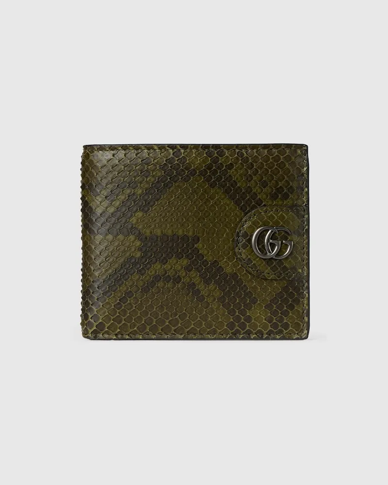 Gucci Faltbrieftasche aus Pythonleder Grün