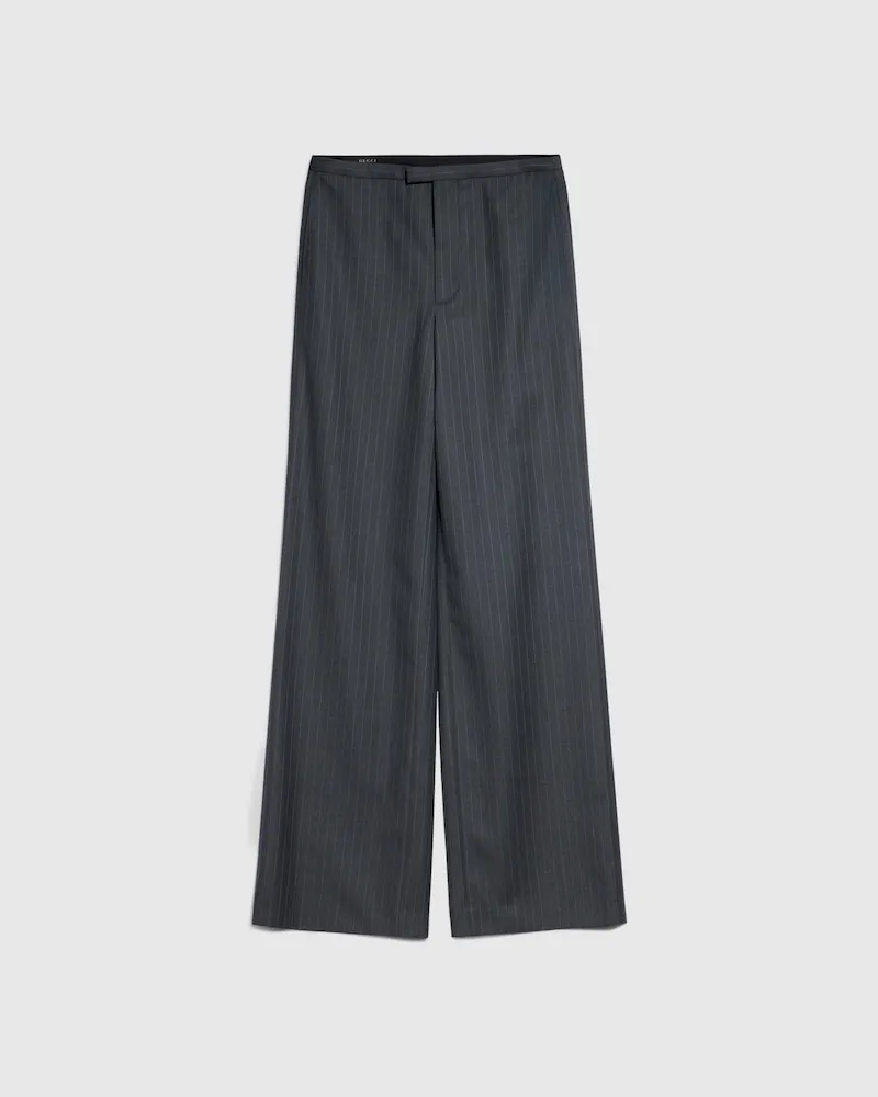 Gucci Hose aus Wolle mit Nadelstreifen, Größe Schwarz