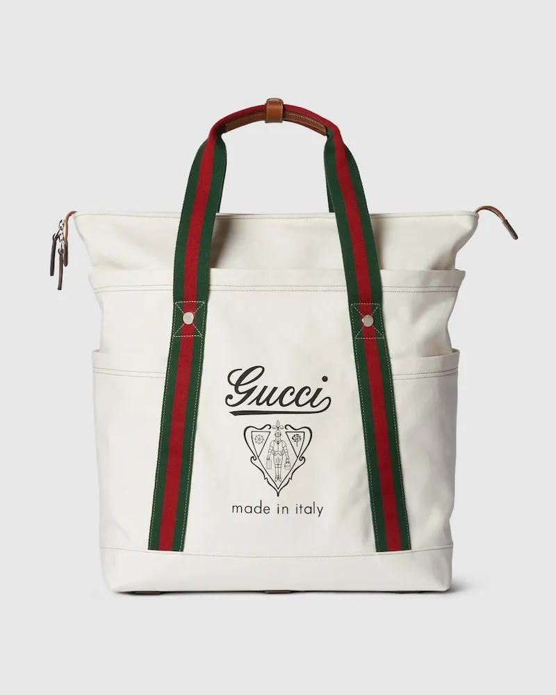 Gucci Großer Shopper aus Canvas Mit Print Weiß