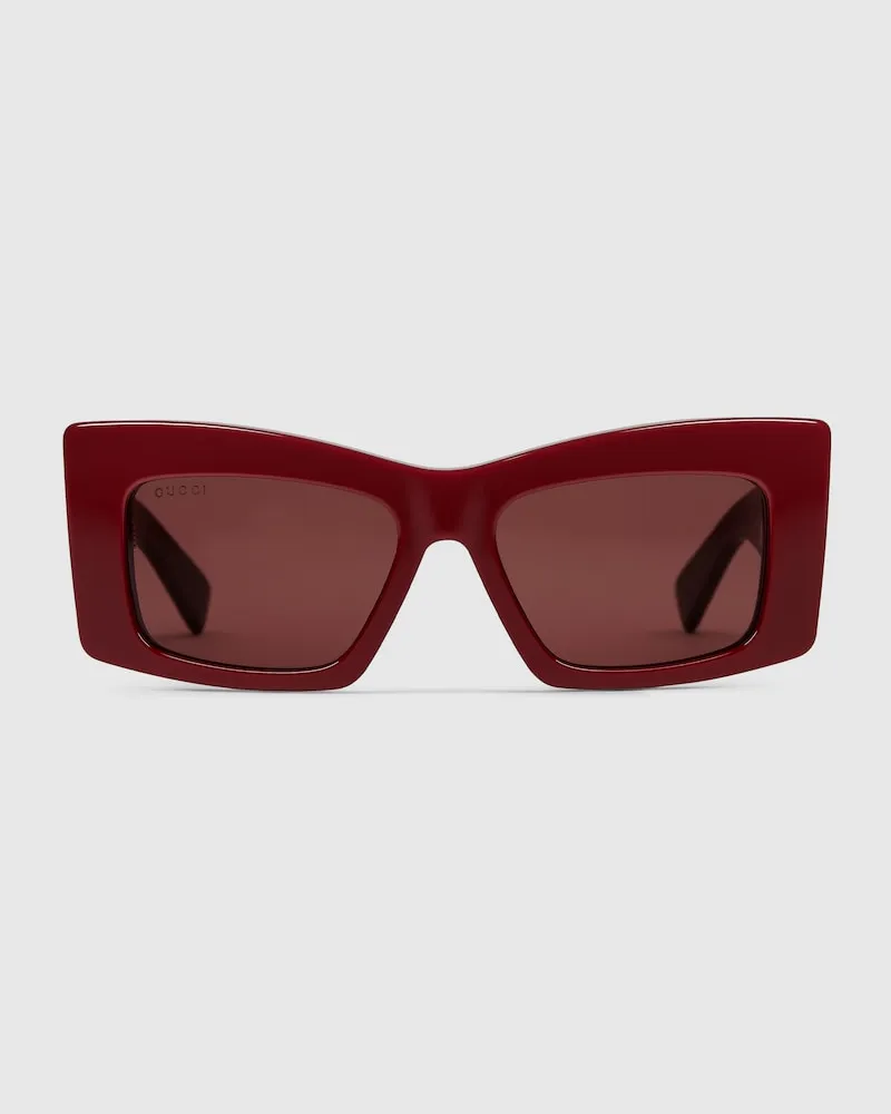 Gucci Sonnenbrille Mit Eckigem Rahmen Bordeauxrot