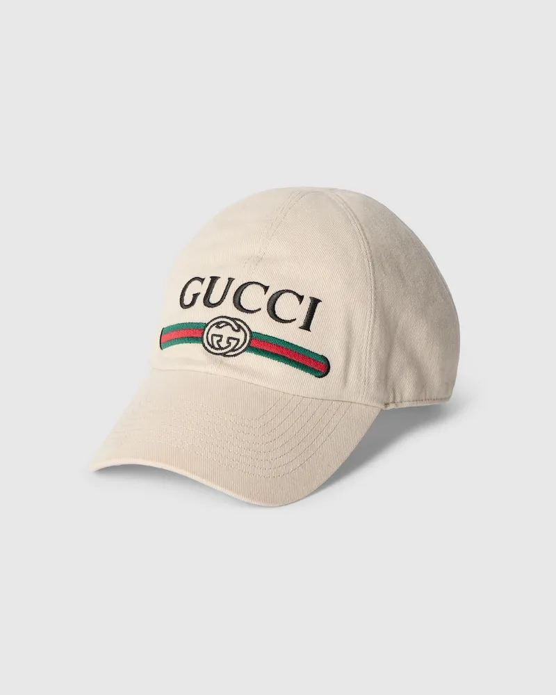 Gucci Casquette En Coton Avec Broderie, Taille Blanc