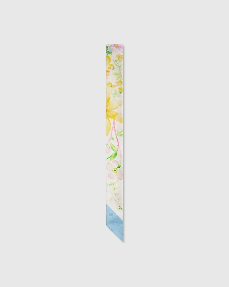 Gucci Band aus Seide mit Double G Print Blau