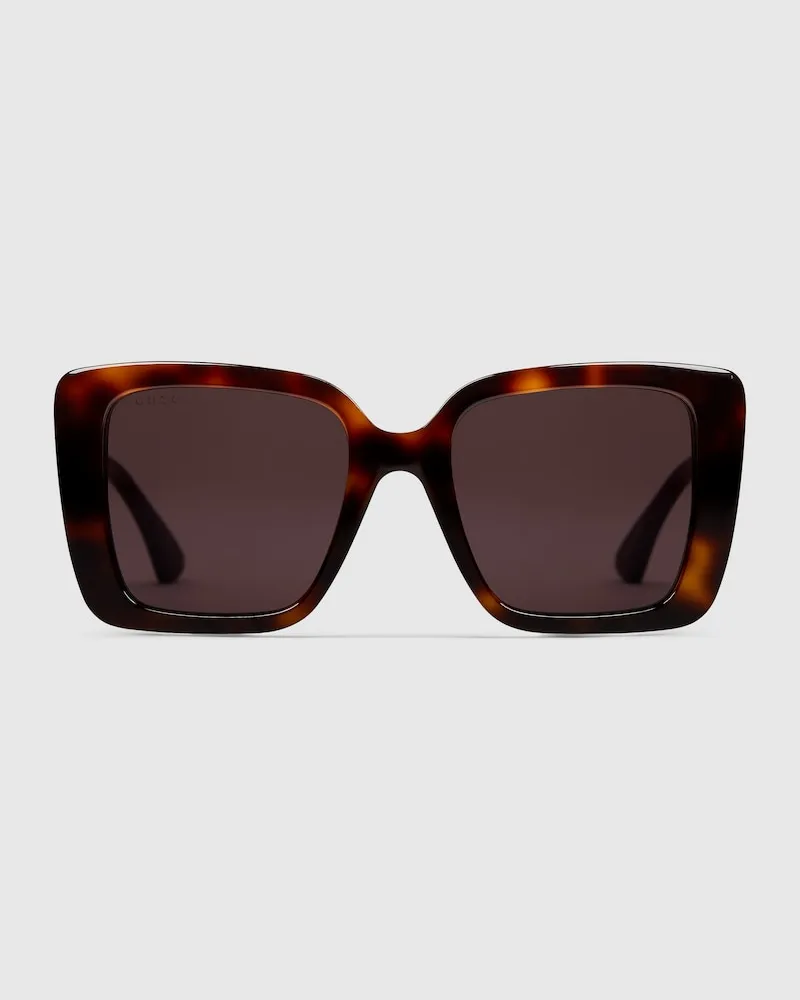 Gucci Sonnenbrille Mit Eckigem Rahmen Braun