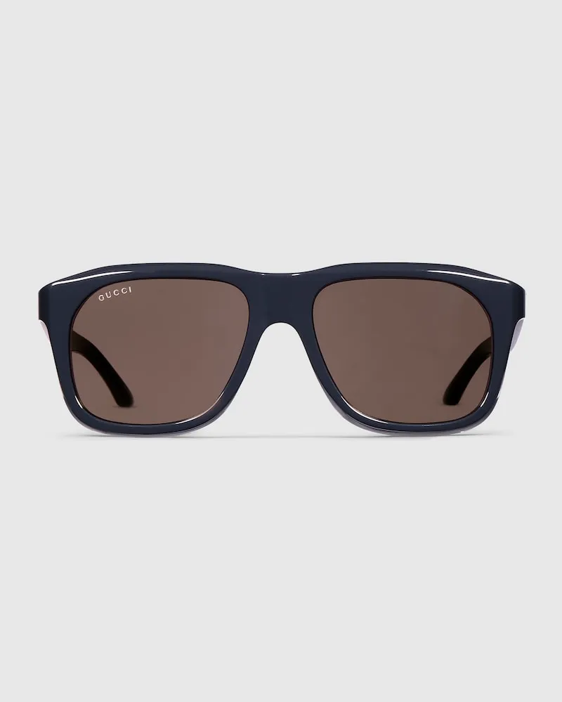 Gucci Sonnenbrille Mit Eckigem Rahmen Blau