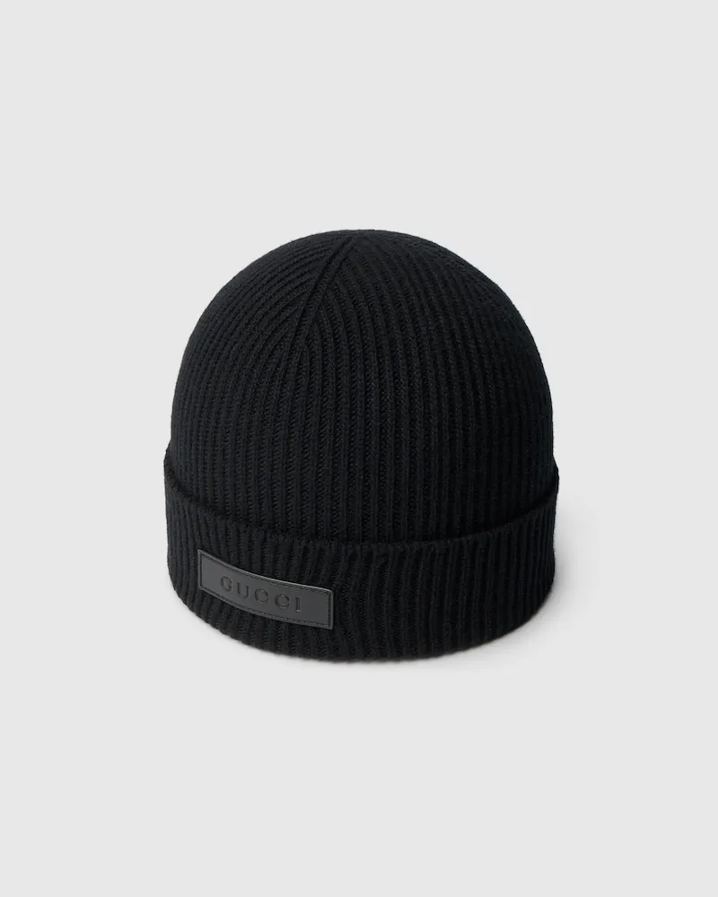 Gucci Mütze aus Gerippter Wolle Schwarz