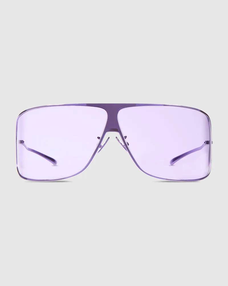 Gucci Sonnenbrille In Maskenform Violett