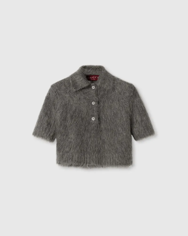 Gucci Oberteil aus Gebürstetem, Extrafeinem Mohair, Größe Grau