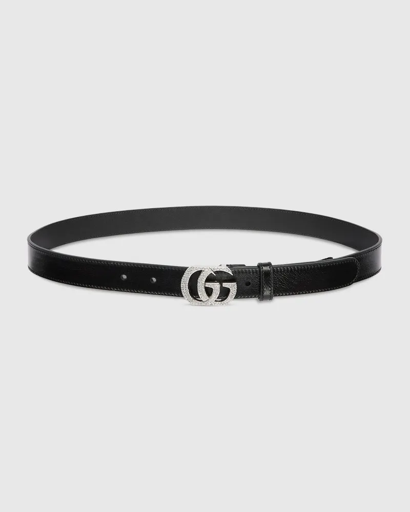 Gucci Gürtel mit Doppel G Schnalle Schwarz