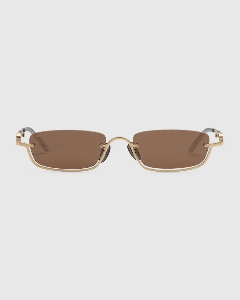 Gucci Sonnenbrille mit Rechteckigem Rahmen Gold