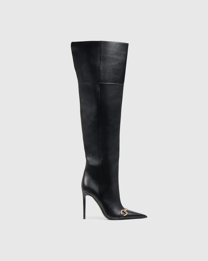 Gucci Damenschlupfstiefel Donna Schwarz