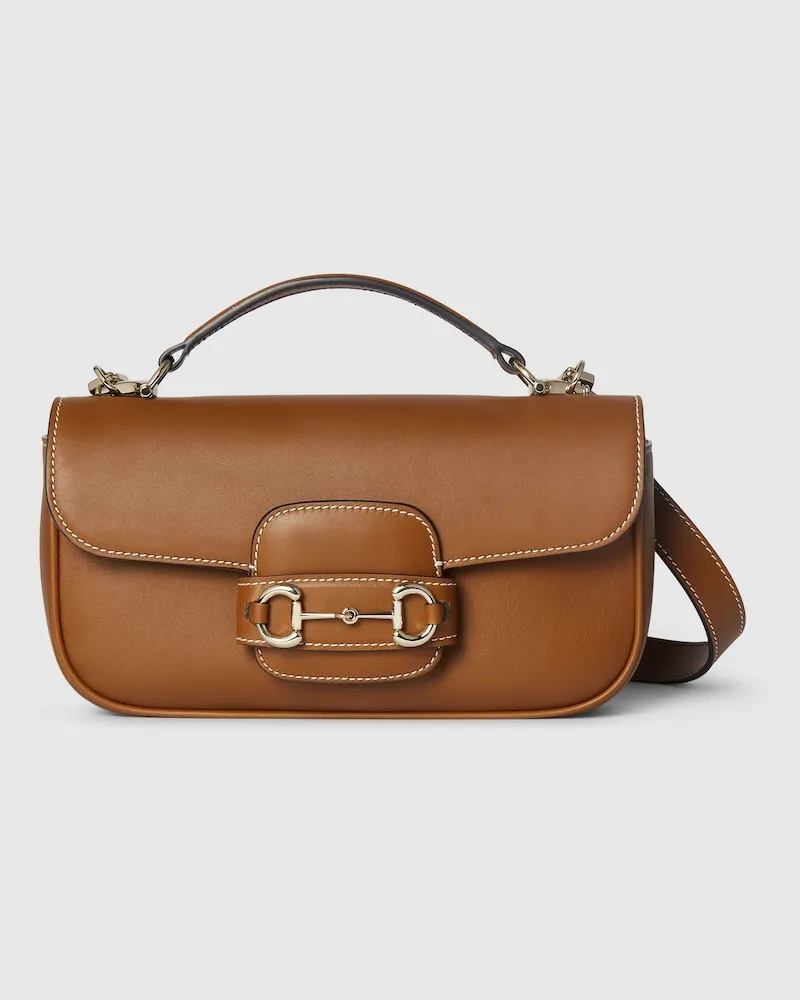 Gucci Kleine Horsebit 1955 Soft Henkeltasche Braun