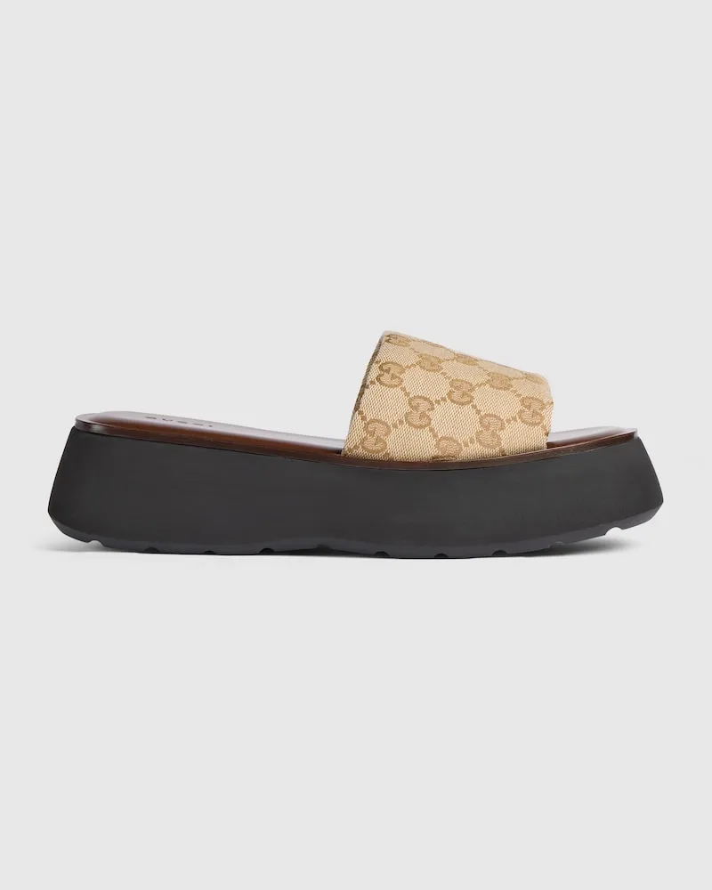 Gucci Damenpantolette mit Plateausohle, Größe Beige