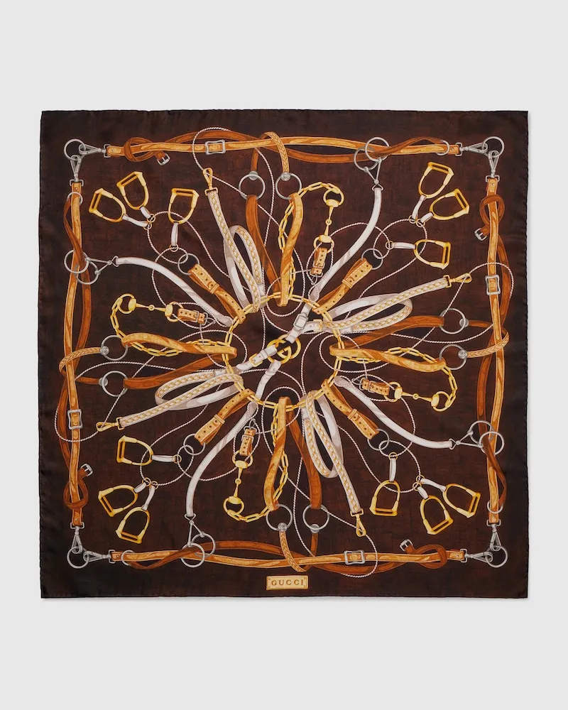 Gucci Hard-Wear' Bedrucktes Seiden-Carré Schwarz