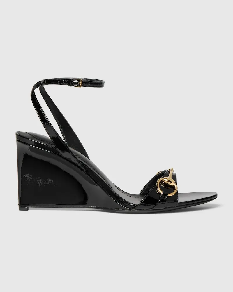 Gucci Damen Donna Keilabsatzsandale Schwarz