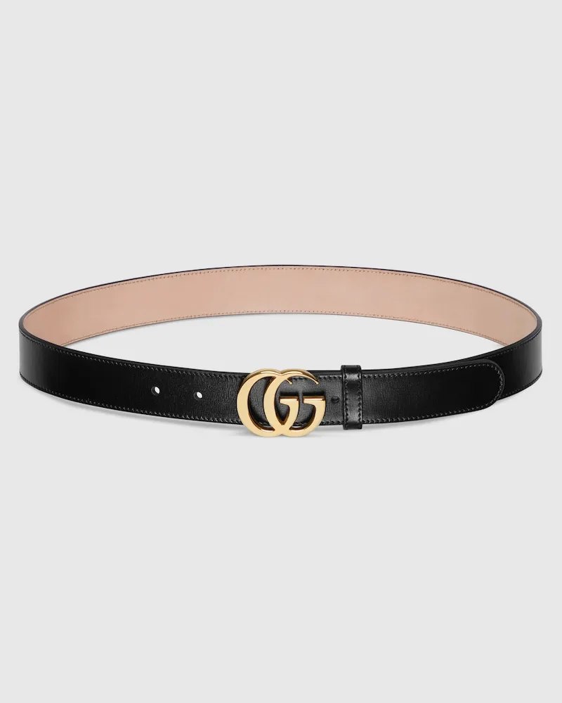 Gucci Ceinture Marmont Plate, Taille 95 Noir